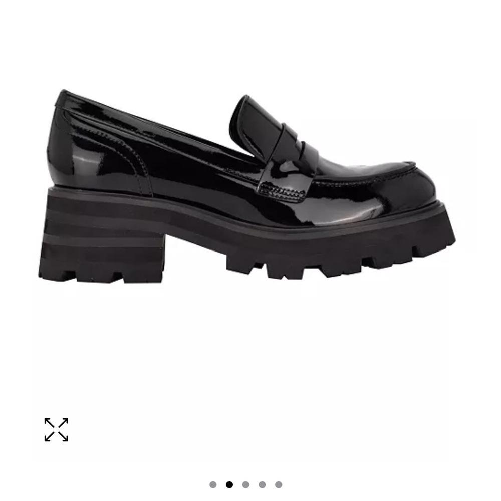 Marc Fisher Black Chunky Platform Loafers